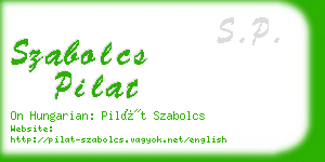 szabolcs pilat business card